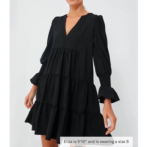 POMANDER PLACE Black Crepe Kenzo Dress